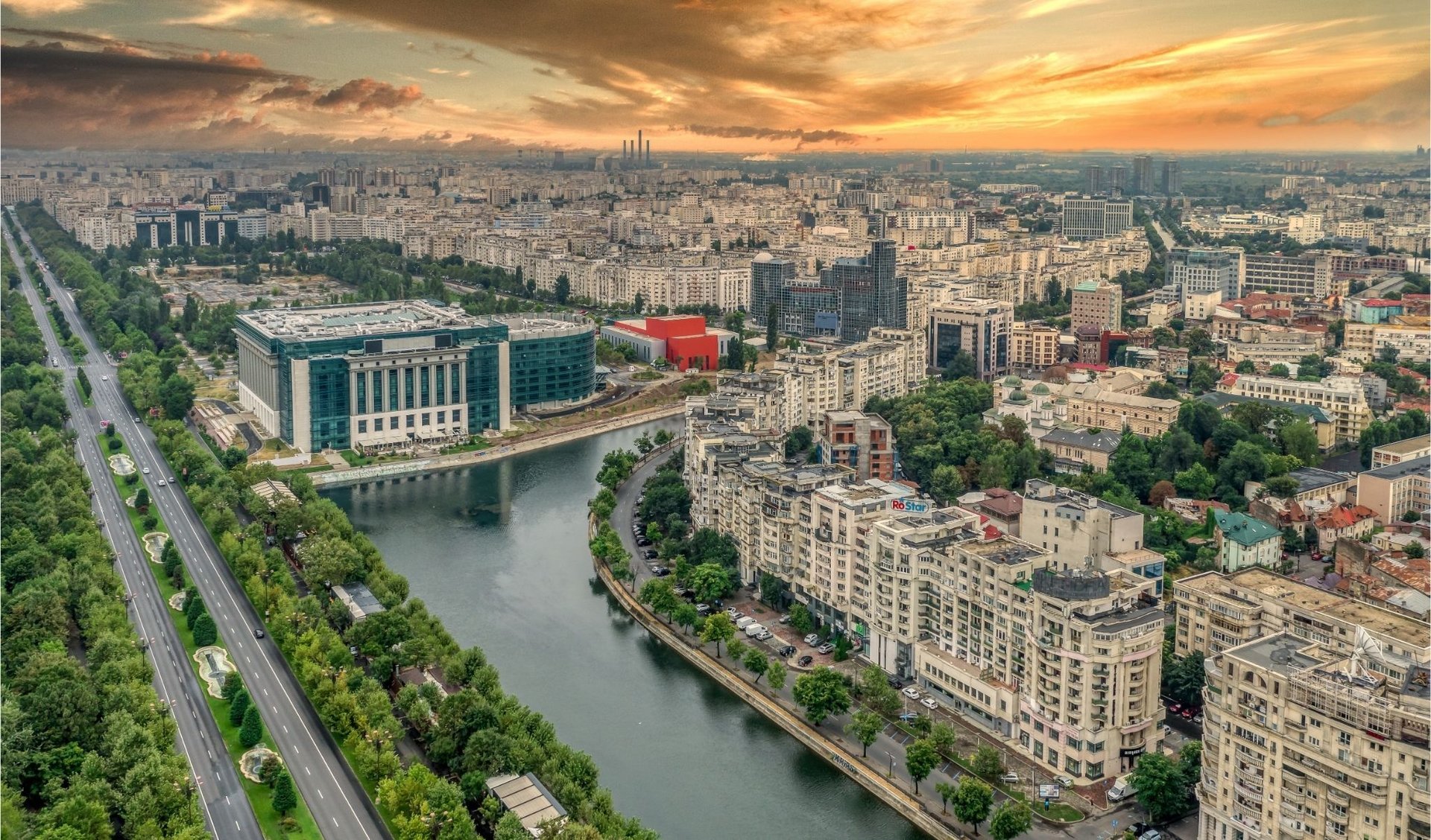 Skyline over Bucharest, Romania