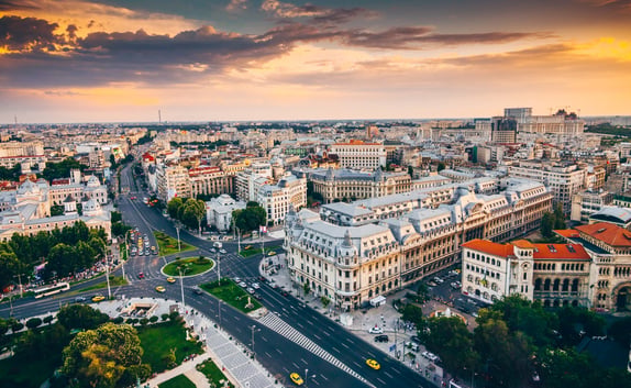 Skyline over Bucharest, Romania